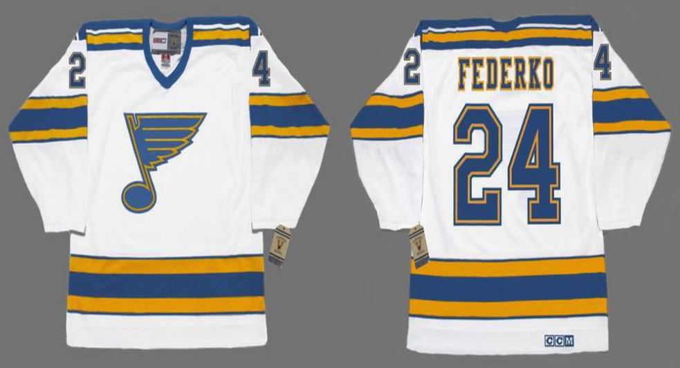 2019 Men St.Louis Blues #24 Federko white CCM NHL jerseys->st.louis blues->NHL Jersey